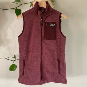 L.L. Bean Burgundy Fleece Vest